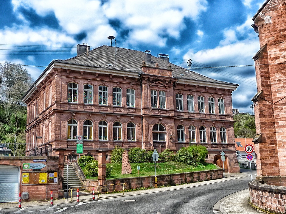 School architecture sky