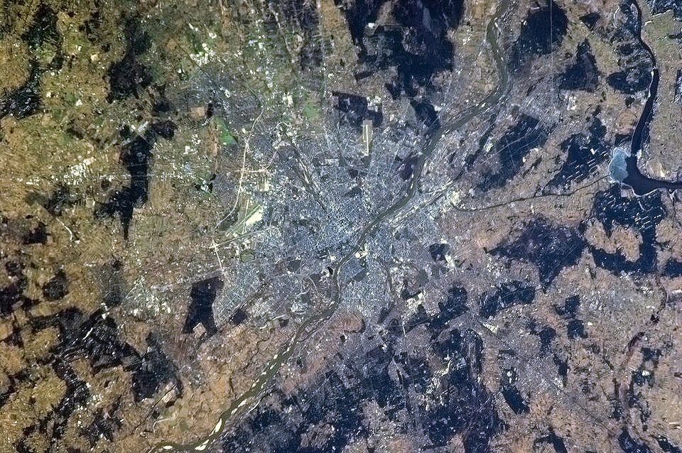 Satellite Image of the City of Warsaw