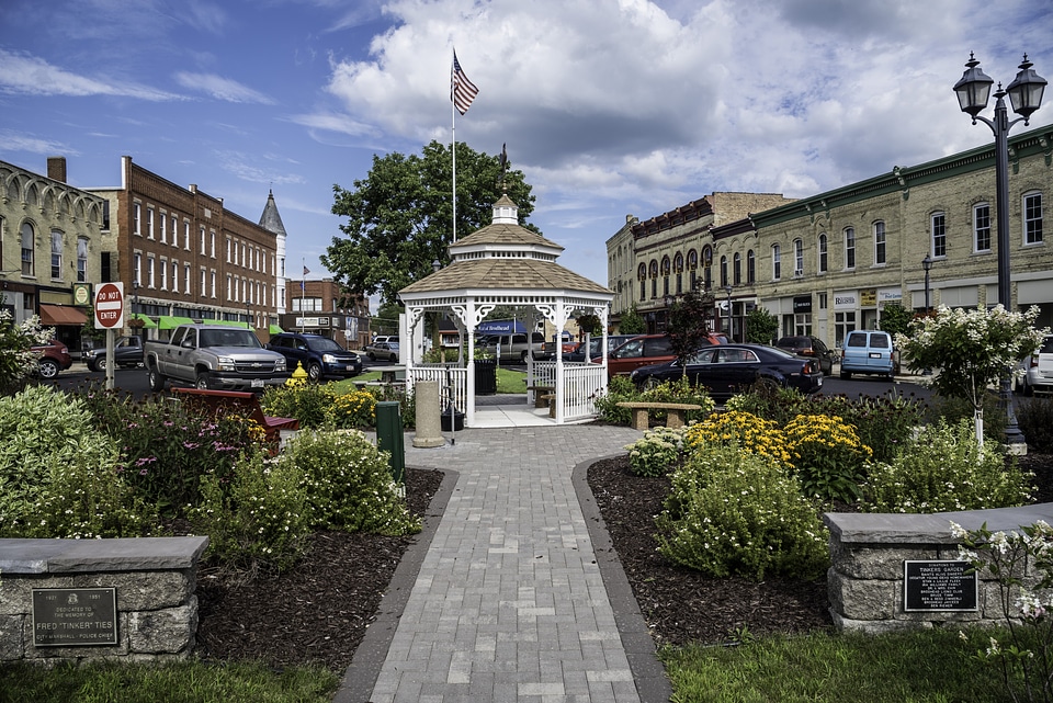 Garden in the center of town in Brodhead, Wisconsin