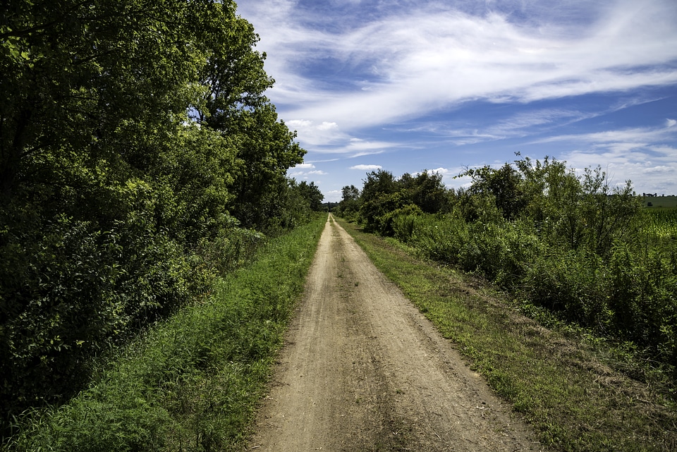 Sky, Clouds, and path on Sugar River State Trail