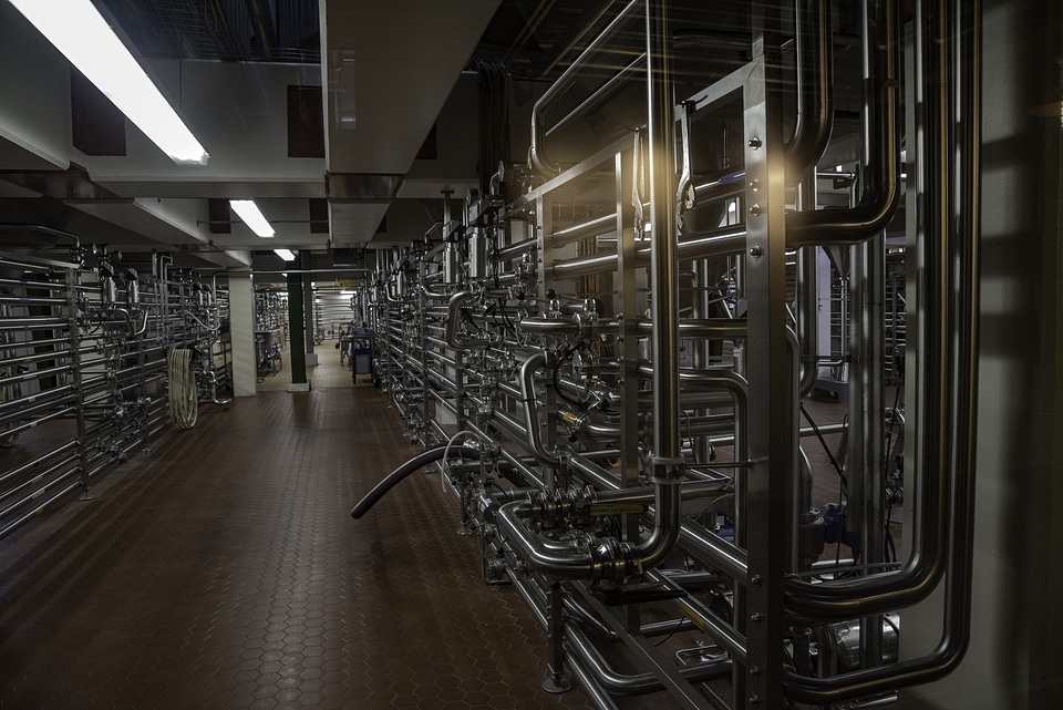 Dark Brewing Room with Pipes