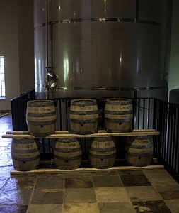 Barrels in New Glarus Brewery