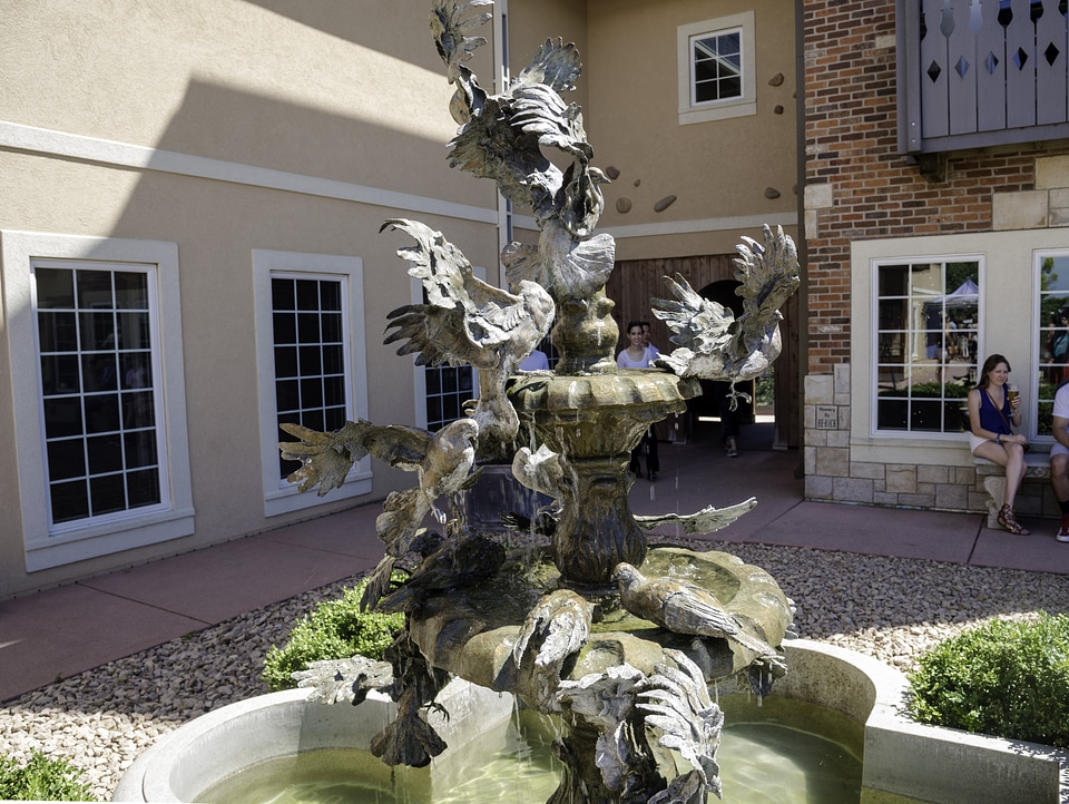 Statue and Fountain and New Glarus Brewery