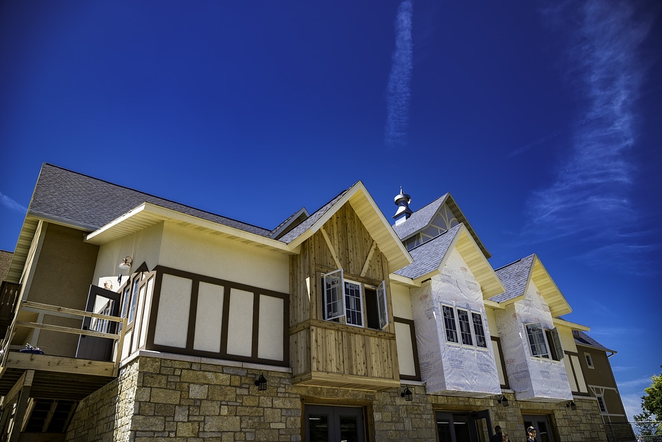 Brewery Buildings under the blue sky at New Glarus