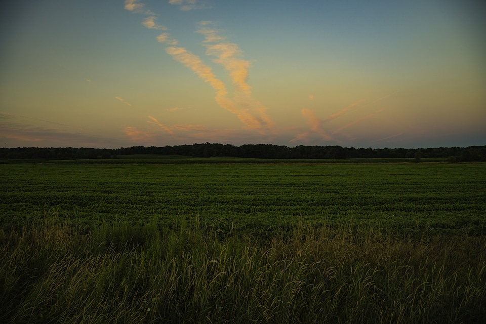 The Orange Skies of Dusk over the farm