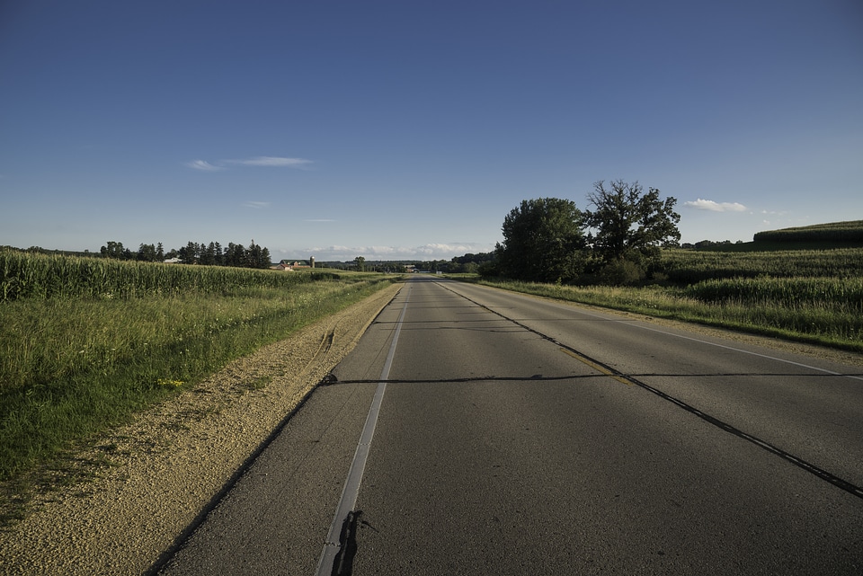 Roadway leading to New Glarus
