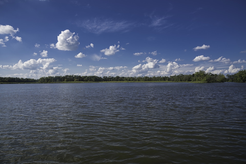 Viewing the landscape across lake Belleville 