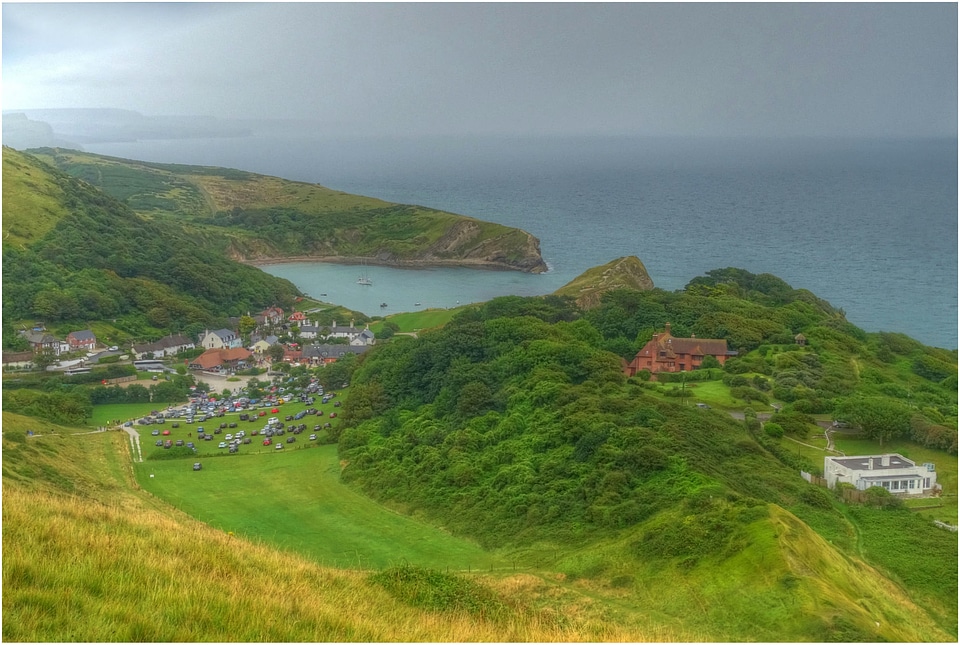 Little town of Dorset England on the seashore