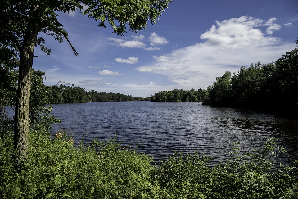 Dells Millpond landscape with sky and clouds
