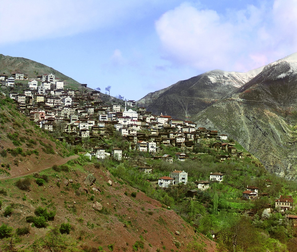 Artvin city from Mamacimla district around 1910, Turkey