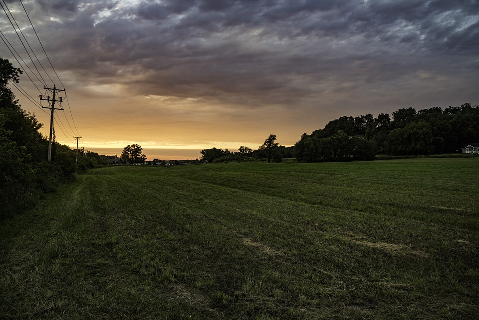 Dusk skies over the Farmland on the Sugar River State Trail