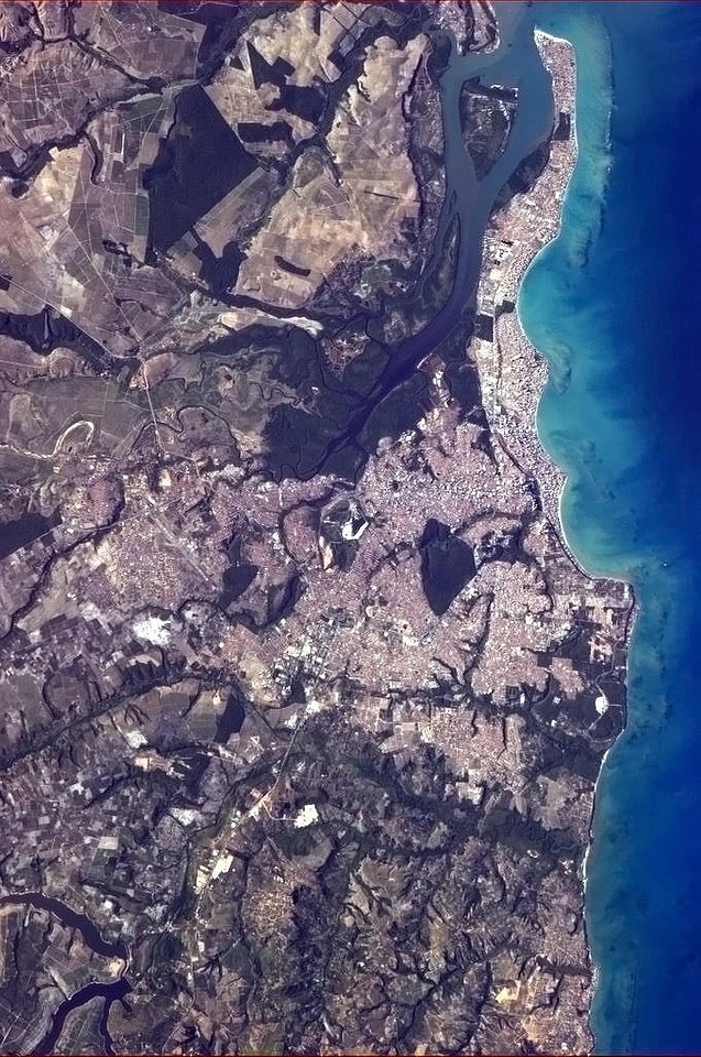 João Pessoa, seen from the International Space Station in Brazil