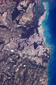 João Pessoa, seen from the International Space Station in Brazil