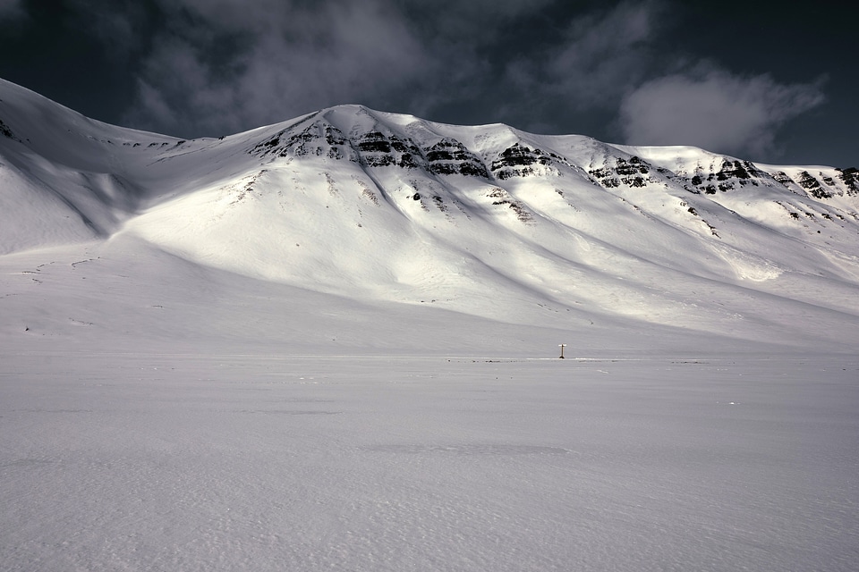 Snowy landscape on the Mountain Peak