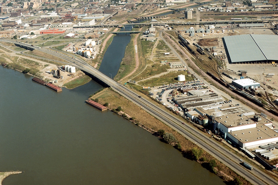 Confluence of the Missouri and Floyd River in Sioux City, Iowa