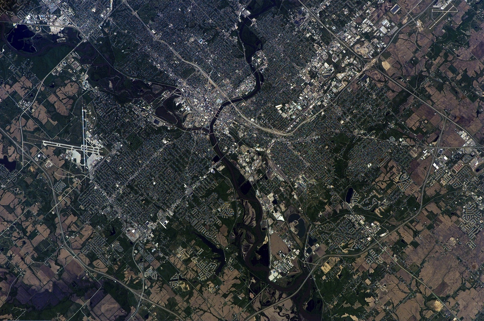 Satellite Image of Des Moines, Iowa