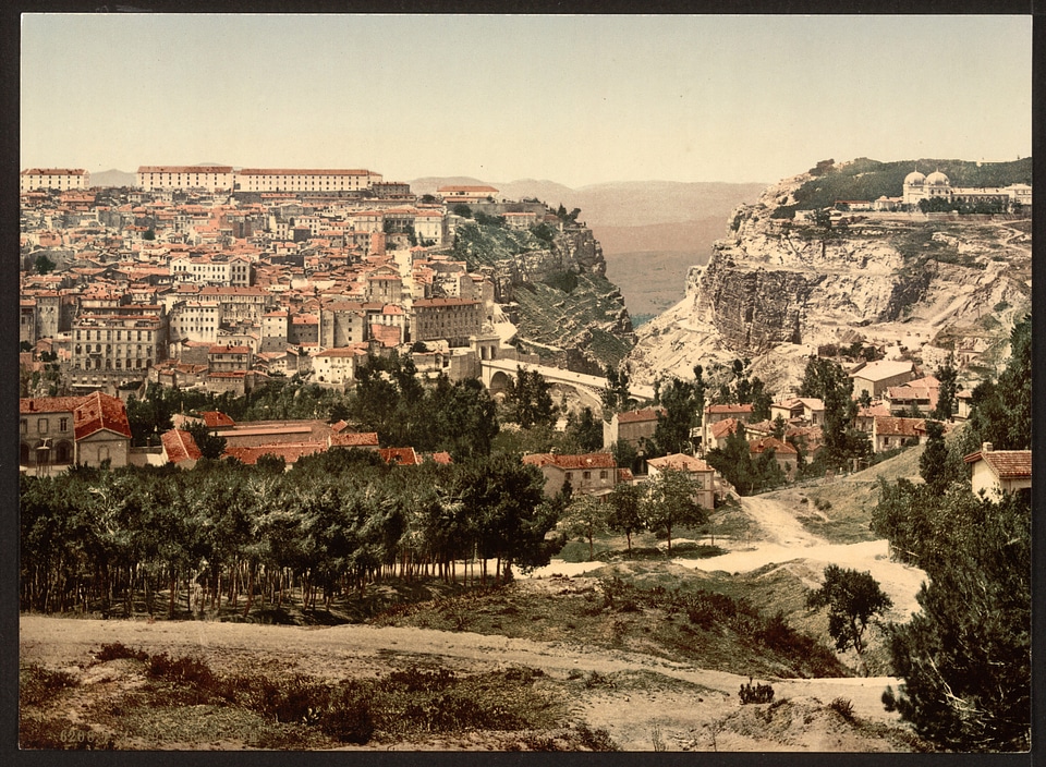 Landscape and city view of Constantine, Algeria 1899