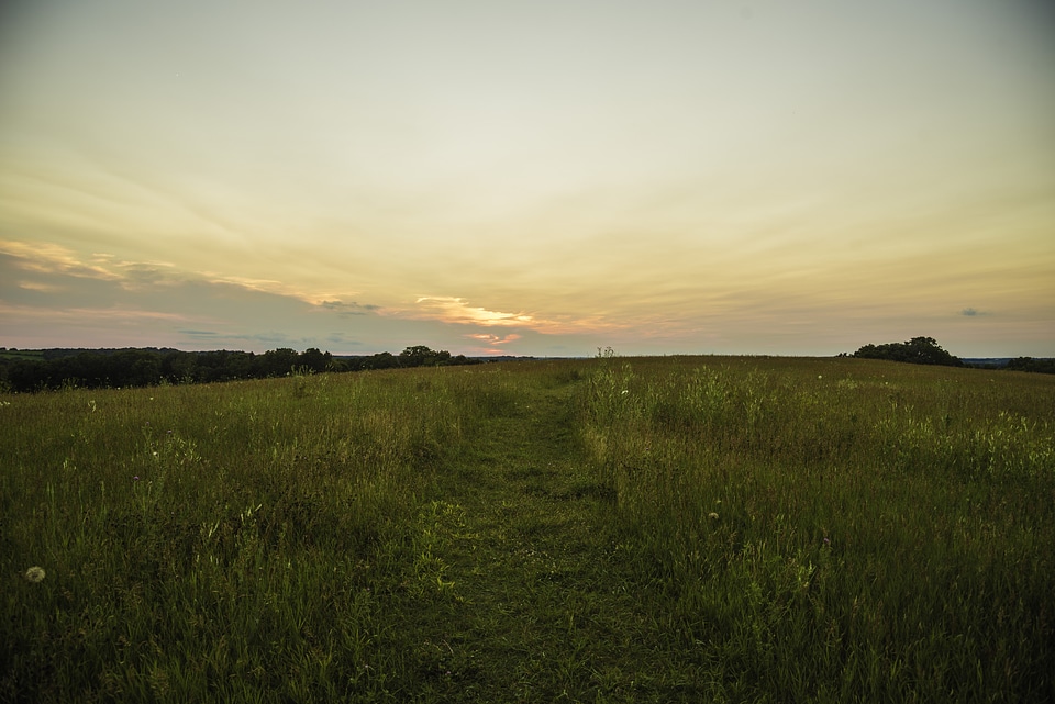 Orange Dusk over the Trail at Cross Plains State Park