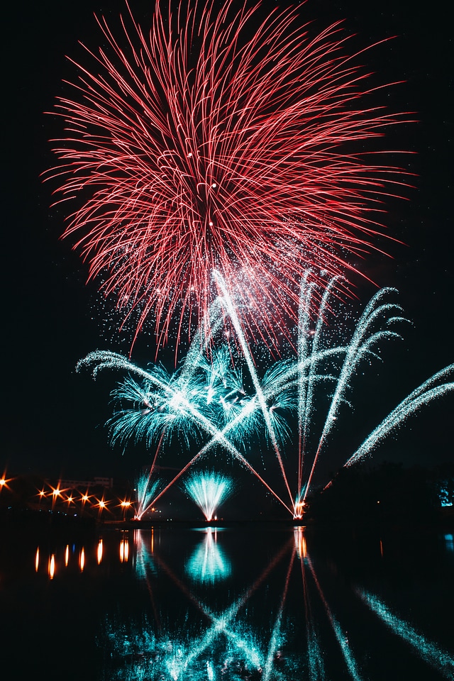 Colorful fireworks in the sky