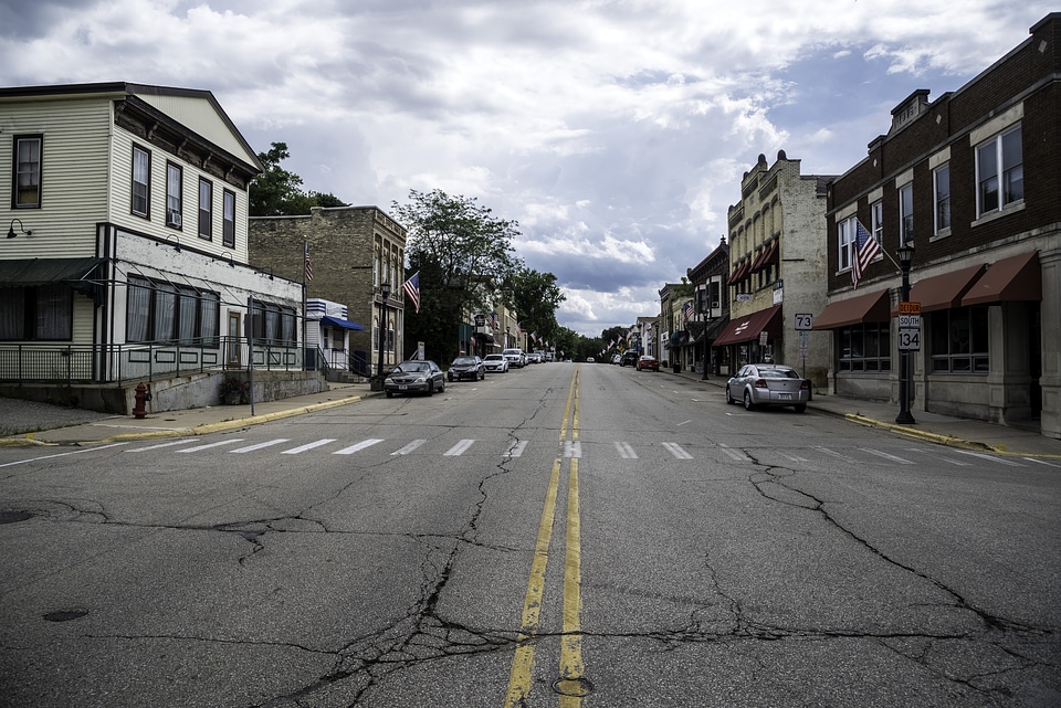 Main Street through Downtown in Deerfield