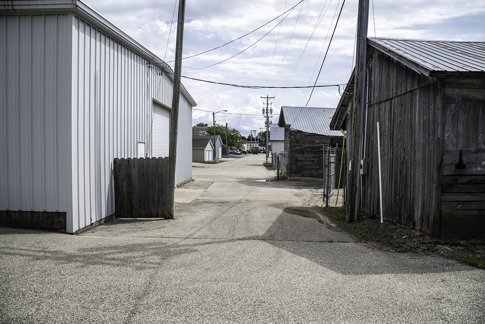 Back Alley of the buildings in Deerfield, Wisconsin