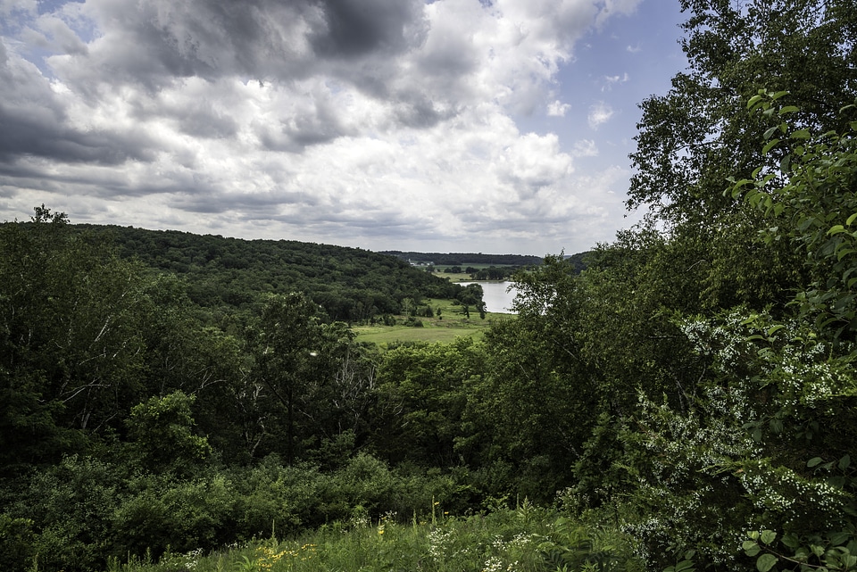 Overlook landscape under the clouds at Indian Lake County Park