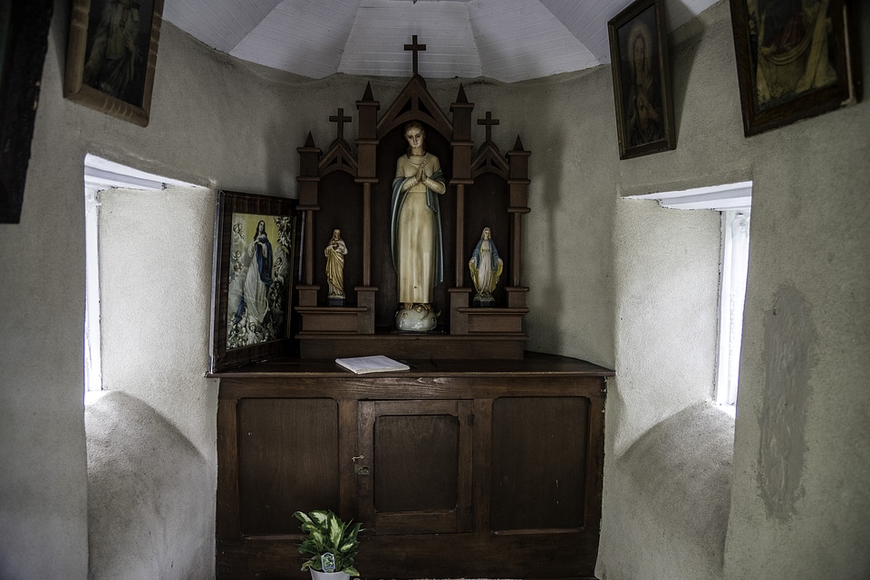 Interior of Saint Mary's Chapel at Indian Lake County Park, Wisconsin