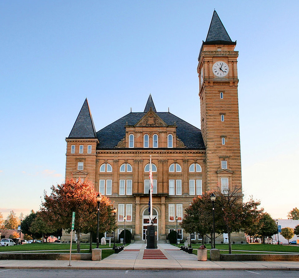 Tipton County courthouse in Tipton in Indiana