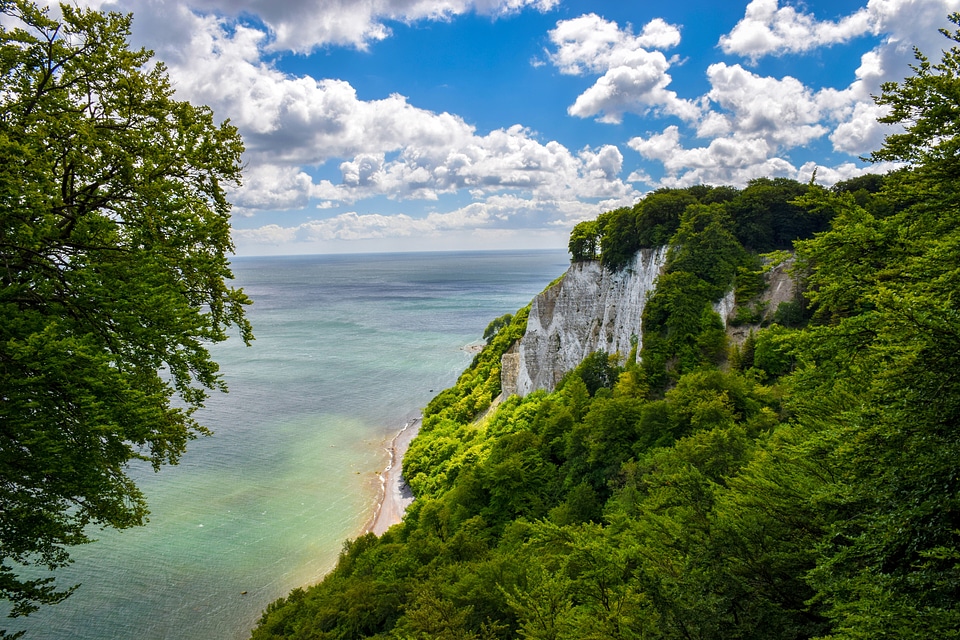 Cliffside with sky and clouds