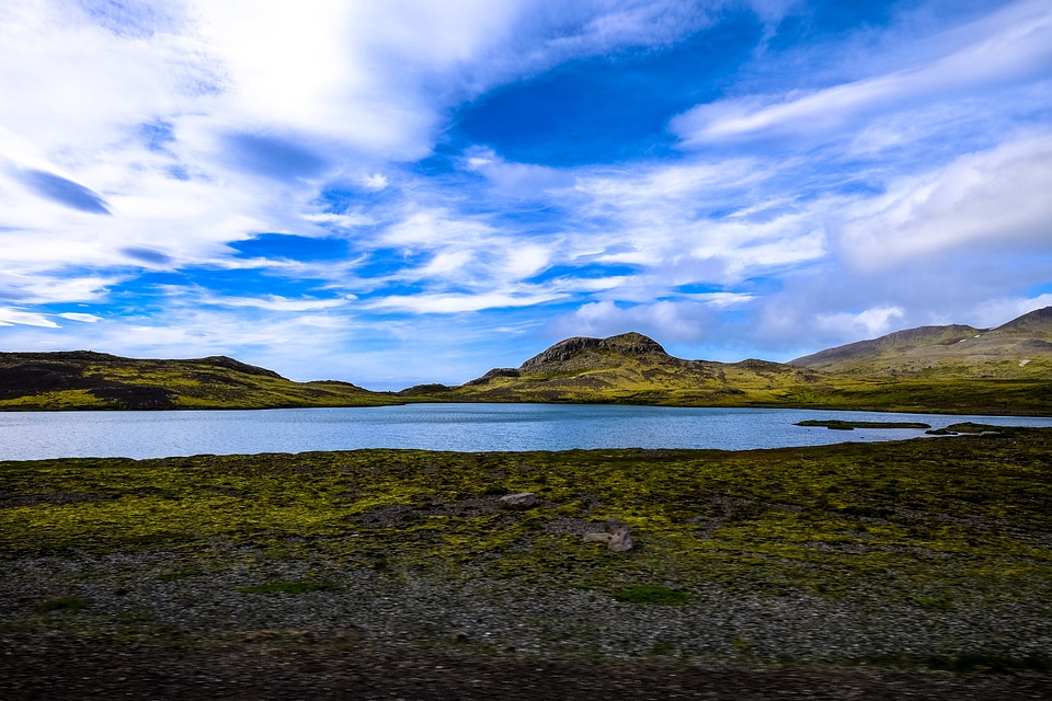 Bay landscape with clouds in the sky photo