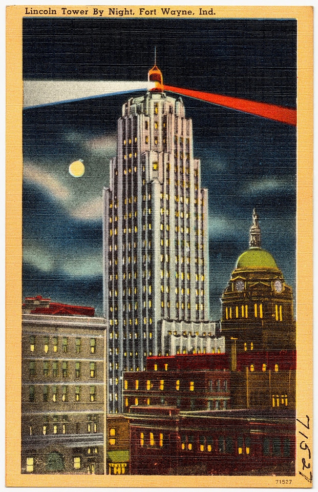 Skyscrapers on a poster of Fort Wayne, Indiana