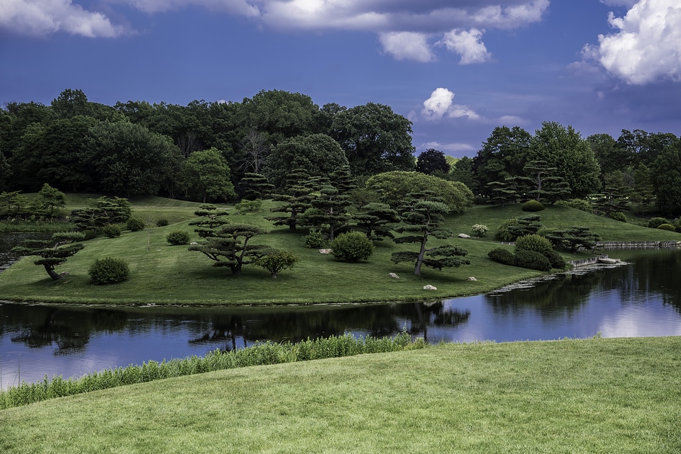 Landscape and island in the Japanese Gardens
