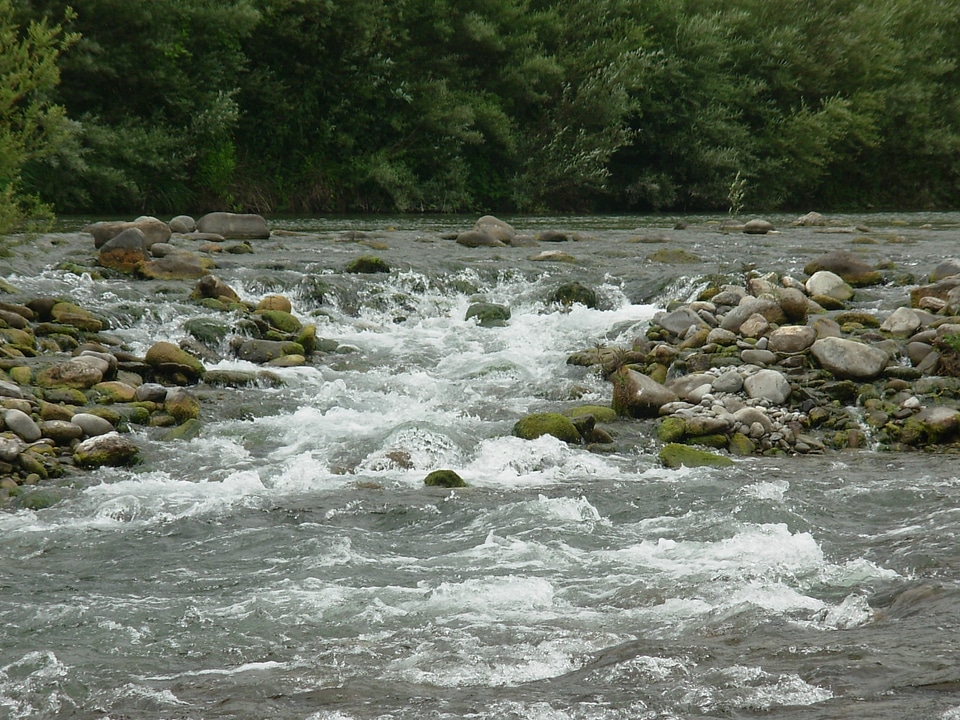 Water stones flow
