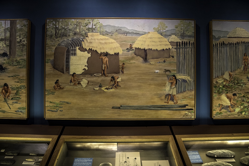 Woodland Indians houses painting in Nashville