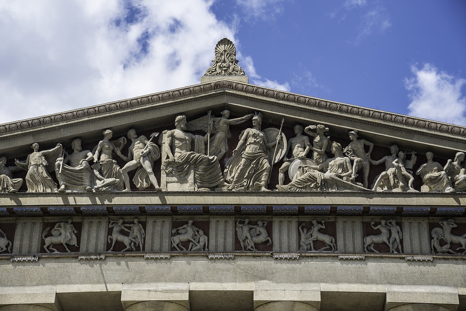 Stone art on the roof of the Parthenon