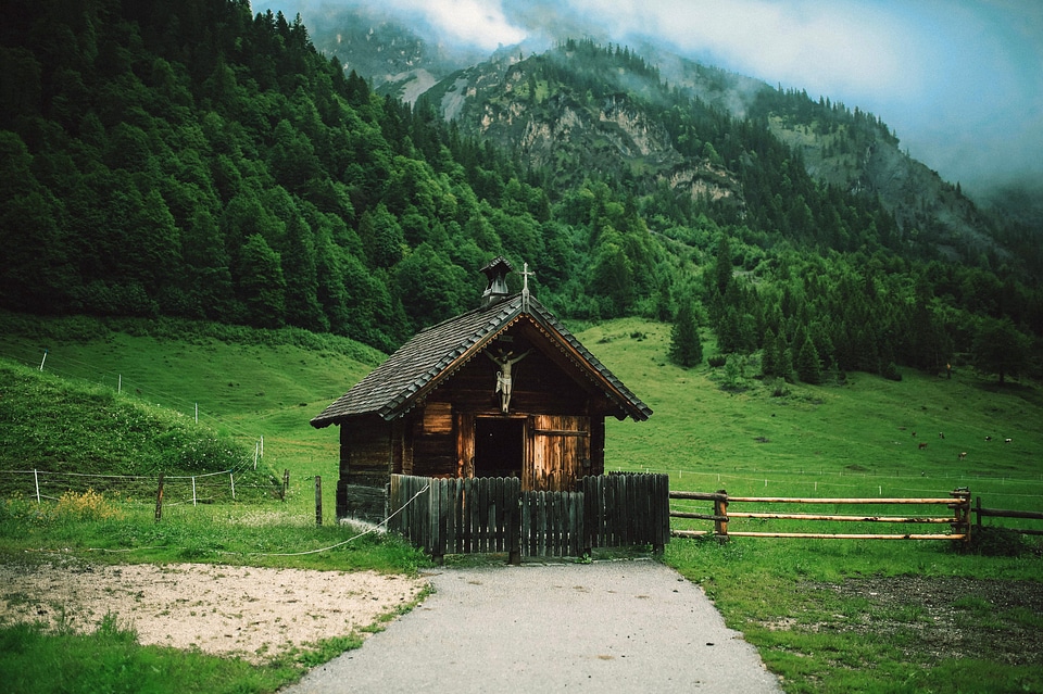 Barn at the foothills landscape