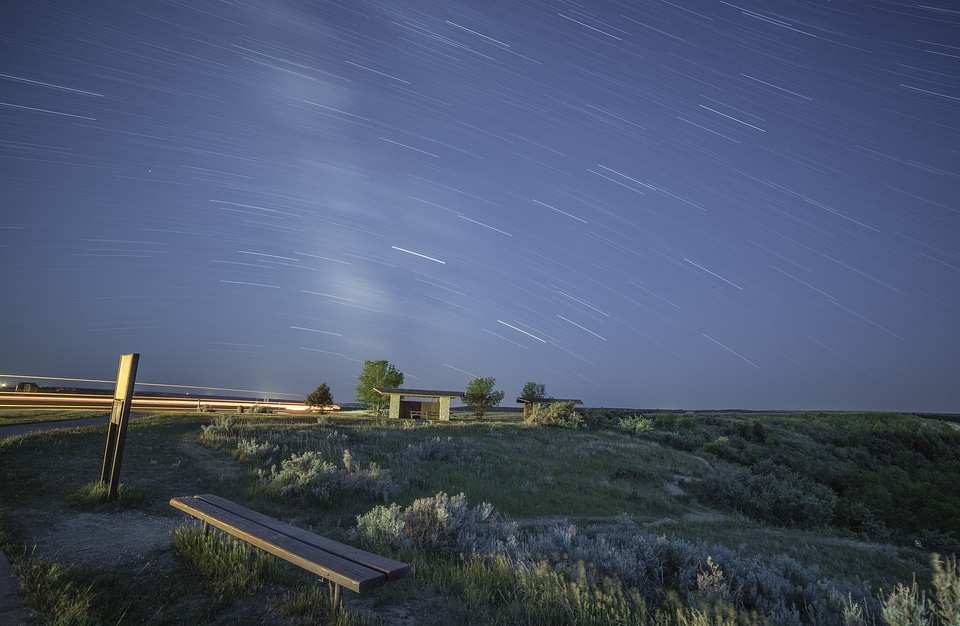 Star Trails at Painted Canyon, North Dakota
