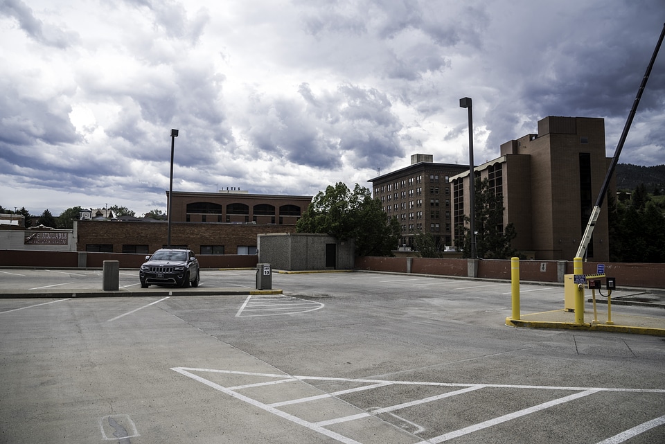 Parking Lot under Heavy Clouds in Helena