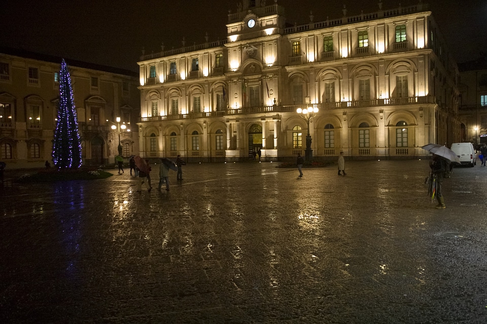 Christmas rain night