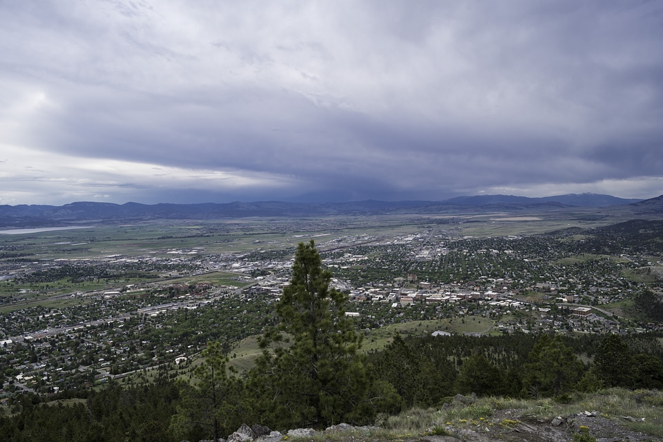 Mountainside landscape and town in Helena