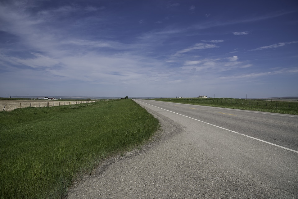 Road near the Montana Border in Alberta