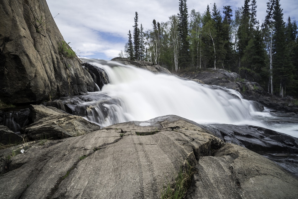 Water Falling from the top of Cameron Falls on the Ingraham Trail