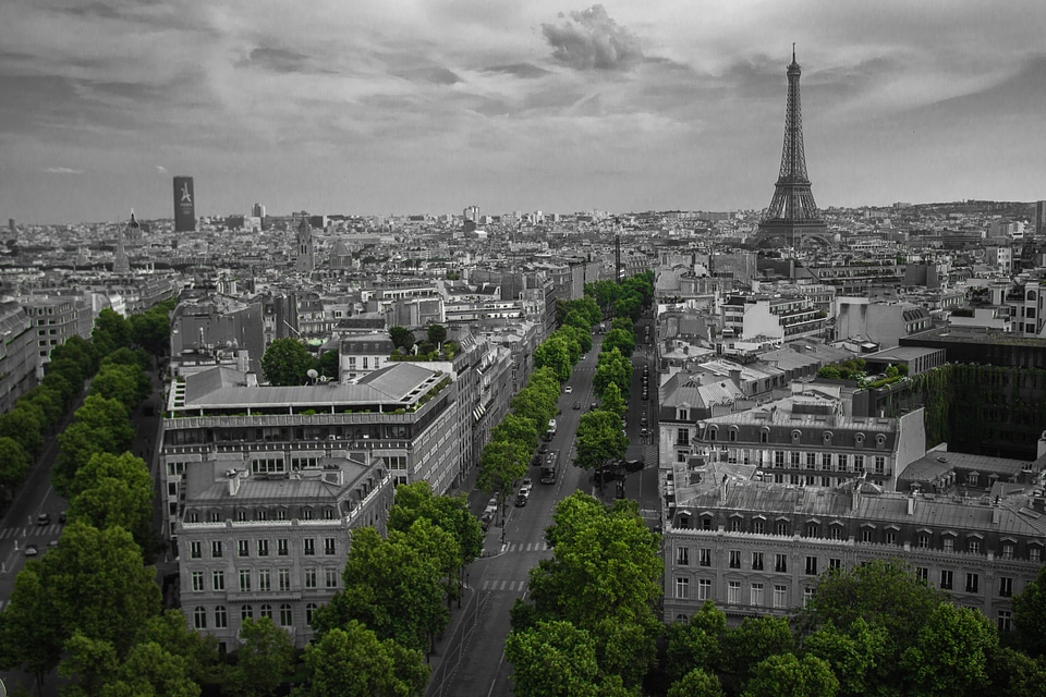 Paris Cityscape with Eiffel Tower in the Background photo