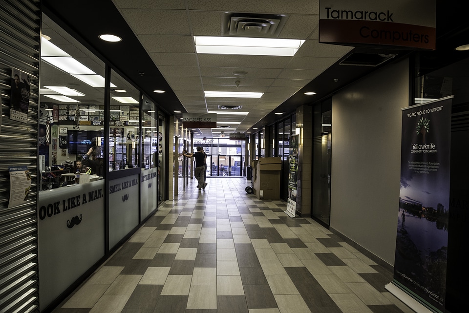 Inside of the shopping center in Yellowknife
