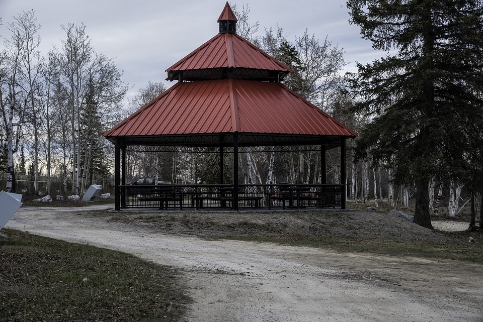 Gazebo by Great Slave Lake at North Arm Territorial Park