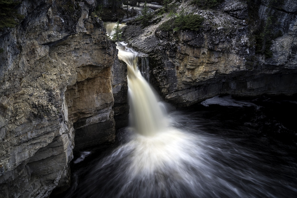 Time Lapse of flowing waterfall at McNallie Creek