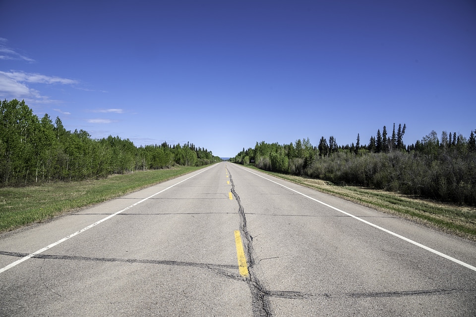 Road into the Northwest Territories in Alberta