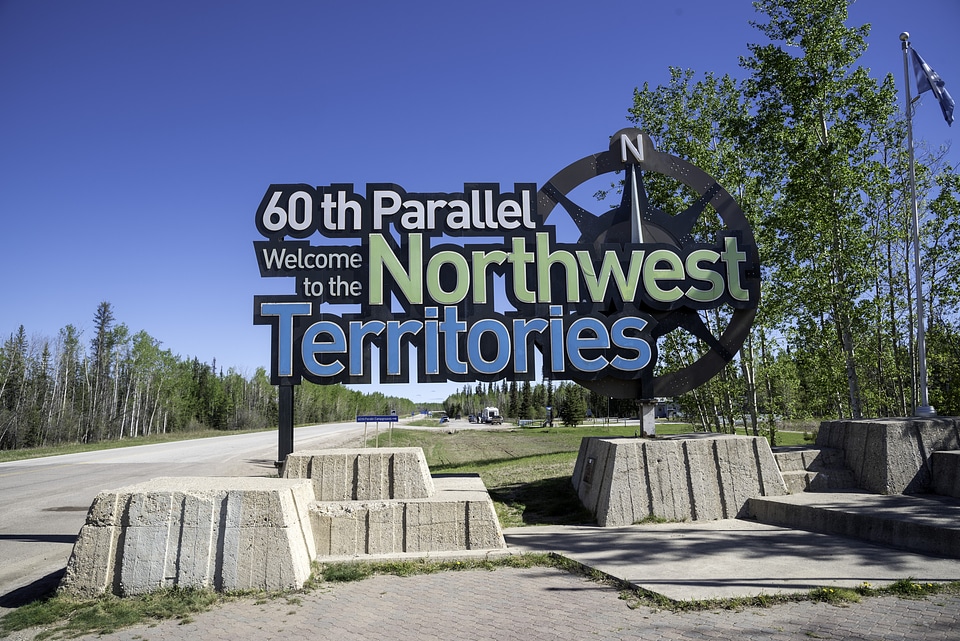 Welcoming sign to the Northwest Territories