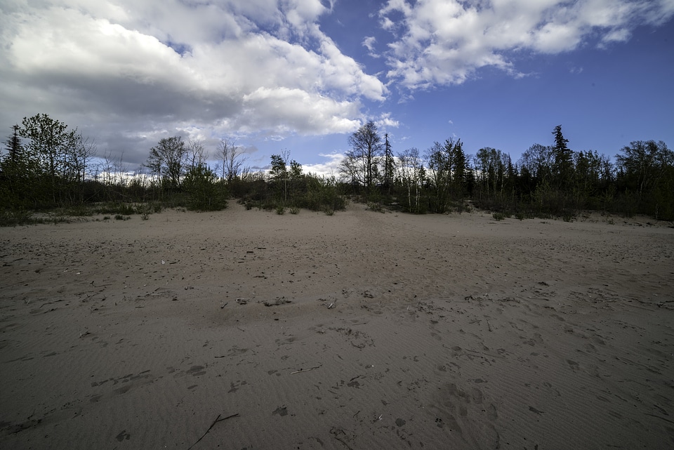 Clouds over the sand dune at Lesser Slave Lake Provincial Park