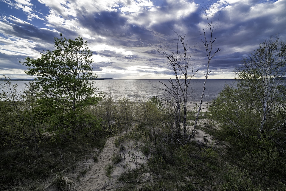 Skies and Sunset with clouds on Lesser Slave Lake